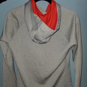 North Face Grey/Red Hoodie,  Womens Medium